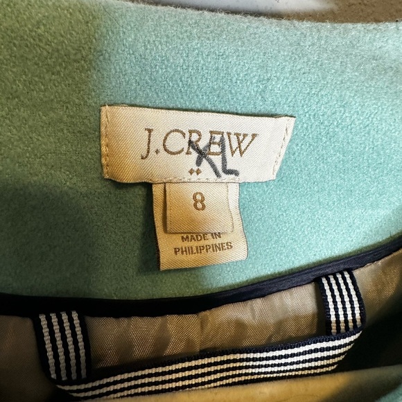 J. Crew Car Coat wool blend size 8 women’s blue green color - Picture 2 of 6